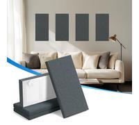Laapee 4 PCS Acoustic Wall Panels, 23.6" x 11.8" Fiberglass Sound Absorbing Wall Panels with Easy Install & Class A Fire Rating, for Studio/Office/Home Theater & Gaming Rooms (Gray)