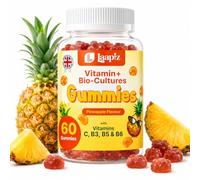 Laapiz Bio-Cultures Probiotic Vitamin Gummies for Kids & Adults - 150 Multi-Strain Gummies - Vitamins C, B3, B5 & B6 - Natural Pineapple Flavour - Immune & Energy Support - Vegan - UK Made (150)