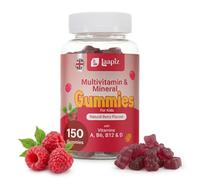 Laapiz Multivitamin Gummies for Kids with Minerals and Vitamins A, B3, B5, B6, B12, C, D, E, Biotin, Folic Acid, Zinc and Iodine - Natural Berry Flavour | Vegan - Ages 3-12 | Made in UK (150 Gummies)