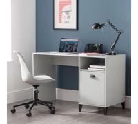 laasya wooden computer desk with edolie grey office chair