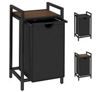 LAATOOREE Laundry Hamper, Two-Color Laundry Basket with Removable Laundry Bag and Top Shelf, Clothes Hamper for Samll Space,Laundry Room, Bedroom, Bathroom