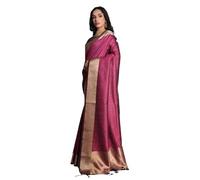 Laavaan Women's Silk Woven Saree With Unstitched Blouse Piece(banarasi-butti-pink-re)