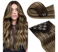 LaaVoo Clip in Hair Extensions Real Human Hair,Seamless Natural Connection