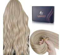 LaaVoo Nano Hair Extensions Real Human Hair 100g Full Head Nano Beads Hair Extensions Highlight Medium Blonde Invisible Nano Ring Straight Remy Hair 100s 18 Inch #18/613