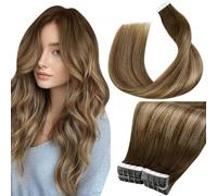 LaaVoo Tape in Hair Extensions Human Hair 100g Tape Hair Extensions Real Human Hair Balayage Light Brown to Blonde Invisible Tapes Remy Straight Hair Double Sided Tabs 40pcs 24 Inch #8/16/8