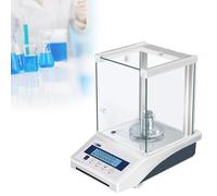 Lab Analytical Balance Precision Scale 0.0001g Accuracy Digital Electronic Scale with Stainless Steel Pan, Glass Windshield, Adapter, 200g/0.1mg