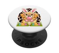 Lab and Golden Retriever Bunny Ears Easter Dog Tee PopSockets Adhesive PopGrip