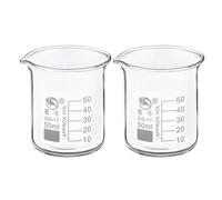 Lab Beaker, Borosilicate Glass Beaker 2 Pack 10-800ml Graduated Scale Spout Heat Lab Kitchen(50ml)