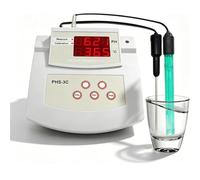 Lab Benchtop pH Meter, Conductivity Meters,Desktop Auto Calibrating Acidity Meter, ±0.01 PH Accuracy & PH/Temp 2 Electrodes, 0℃-50℃ ATC, with Stand, for Environment, Ecology