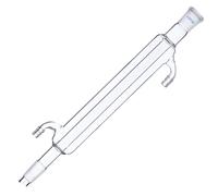 Lab Borosilicate Glass Condenser with 24/29 Joint Chemistry Lab Glassware Distillation and Reflux Apparatus with Glass Hose Connections (Straight Condenser, 400mm)