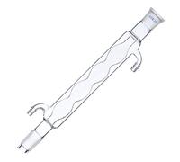 Lab Borosilicate Glass Condenser with 24/29 Joint Chemistry Lab Glassware Distillation and Reflux Apparatus with Glass Hose Connections (Spherical Condenser, 300mm)