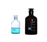 Lab bottles， Lab Narrow-Mouthed Small Mouth Glass Reagent Bottle With Ground Stopper Multicolor 60mL-1000mL(500mL 1pc)