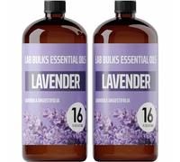 Lab Bulks Essential Oil (2-Pack) Lavender Essential Oil for Diffusers, Candles, Hair, Spray, Home - 16 oz Bulk