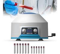 Lab Centrifuge Machine with 10ml*6 + 2ml*6, 4000RPM 1953xg Centrifugal Force with 0-99min Timer, Transparent Lid & LED, 2/5/10/15ml Centrifuge Tubes Available, for Lab/School Science/Plasma Research