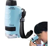 Lab Children s Portable Microscope Educational Science Toy with 60-120X Magnification LED Source Safe ABS Material for Kids Microbiology Observation and Projects