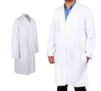 Lab Coat Hygiene Food Industry Uniform Solutions Unisex Lab/Doctors Coat/Warehouse/Hygiene Coat Coat/Workwear Doctor Students School Coat Women Men, Laboratory Coat