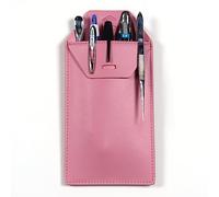 Lab Coat Pocket Protector - Faux Leather Tools Pen & Marker Holder Organizer Pouch for Scientists-Engineers - Holds Laboratory Accessories - Tweezers, Spatula, Badge ID - (Faded Pink) Genius Lab Gear
