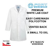 LAB COAT WHITE CHEMISTRY BIOLOGY BUTCHER KITCHEN BAKERS PROFESSIONAL FOOD DAIRY