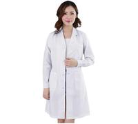 Lab Coat Women Men, White Medical Coat Cotton Doctors Costume Scientist Coats, Laboratory White Coats Chef Coat Long Sleeves Fancy Dress Labcoat for Cosplay School Student