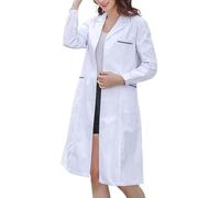 Lab Coat Women Men, White Medical Coat Cotton Polyester Scientist Lab Coats Protective Workwear Doctor Students School Coat, Unisex Food Chemistry Laboratory Costume with Pockets