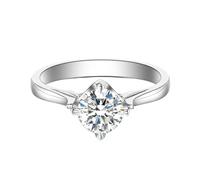Lab Created Diamond Rings Vintage, Cute Rings for Women with 1Ct Round Lab Created Diamond Platinum Size L 1/2