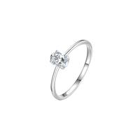 Lab Created Diamond Rings Vintage, Womens Wedding Ring with 0.5ct Oval Lab Created Diamond 9K White Gold Band