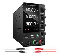 Lab DC Power Supply Variable, 32V 6A 30V10A Regulated Switching Power Source 4-Digit LED Display Repair Phone PCB Electroplating Charging High Stability(AN-SPS-C605 Black)