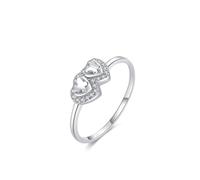 Lab Diamond Engagement Rings, Simple Wedding Band Heart and Butterfly Silver with Round Shape Lab Created Diamond 18K White Gold Size I 1/2