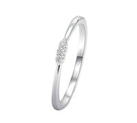 Lab Diamond Ring Eternity Band, Womens Wedding Band 18K White Gold with 0.045ct Round Shape Created Diamond Size S 1/2