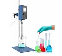 Lab Digital High Speed Homogenizer,Electric Overhead Stirrer Mixer with Timer and Lcd Display,High Shear Mixer,2000-28000rpm Adjustable,for Large Batch Sample Mixing(36G)