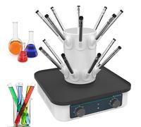 Lab Drying Racks, Glassware Dryer with Adjustable Temp (RT-85℃), 0~60 min Timing Range, Detachable Multi-Branch Duct for Beakers, Flasks, All Standard Pipettes,AD-16
