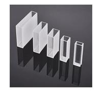 lab equipment and supplies 10pcs Glass cuvette 5mm/10mm/20mm/50mm use for Spectral Analysis Experiment, Double-sided transparent glass pool，722/751cuvette(10mm)