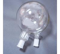 Lab Glass Round Bottom Flask 2-Neck Boiling Flask - 24/40 Joints for Distillation and Chemical Reactions(2000ml)