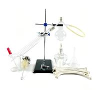 Lab Glassware Kit, Complete Distillation Apparatus Set with Iron Stand, Borosilicate Glass, for Chemistry Laboratory Use 100ml