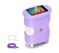 Lab Grade Kids Instrument 1000X Magnification Manual Concentration Structure 600mAh Battery 8 LED Approaches Science Discovery Tool Permanent Mixture Instrument for Juvenile Scientists