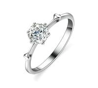Lab Grown Diamond Band Rings for Women, Promise Ring Jewelry 0.5ct Lab Created Diamond with Heart 9K White Gold Band
