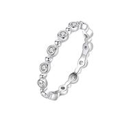 Lab Grown Diamond Ring Vintage, Promise Ring Daughter Circle Silver with Round Shape Lab Created Diamond 14K White Gold Size Q 1/2