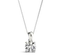 Lab Grown Diamond Solitaire Pendant with Chain for Women | 0.75ct Round D/VVS Diamond Necklace | 4 Claw Setting | 9K White Gold | UK Hallmarked (White Gold, 0.75ct)