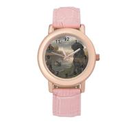 Lab Hunting Dog Wetland Scene Watches for Women Analogue Quartz Watch | Leather Strap,Wrist Watch,Elegant,Dress Watch,for Home Work