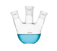 Lab Instruments Equipment 24/29 Glass Flask Bottom 3-Neck Lab Bottle Three Neck Plat Vessel(250ml)