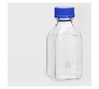 Lab Instruments Equipment 500ml High Borosilicate Lab Transparent/Brown Cap Reagent Bottle Sealed Bottle Glass Square Laboratory Sample Bottle(500ML -Transparent)