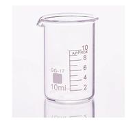 Lab Instruments Equipment 5pcs Borosilicate Glass Beaker In Low Form Capacity 10mL Outer Diameter 26mm Height 35mm