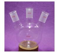 Lab Instruments Equipment Lab 3 Neck 24/40 Round Bottom Glass Flask Three Necks Heavy Wall Lab Bottle(500ml)