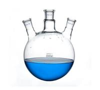 Lab Instruments Equipment Three Port Glass Round Bottom Borosilicate Glass Standard Mouth Three Neck Flask Reactor (#14/19/24)(100ml 19x19x19)
