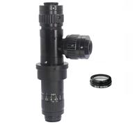 Lab Microscope Accessories 200X Two Ways Dual Head Adjsutable Coaxial Light Parallel Optical Microscope Industry Camera C-Mount Zoom Lens(with 0.5X Aux Lens)