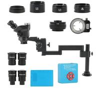 Lab Microscope Accessories 3.5-200X Parfocal Simul Focal Trinocular Stereo Microscope 55MP 4K HDMI USB Digital Camera with Rotate Folding Articulated Arm Holder