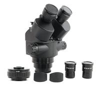 Lab Microscope Accessories 7-45X Zoom Simul-Focal Trinocular Stereo Microscope Head 0.5X CTV Camera Focus Adapter WF10X/20 Eyepiece