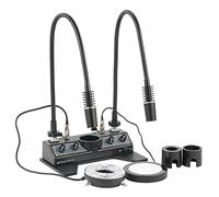 Lab Microscope Equipment Microscope Illuminators 32mm 25mm 4 IN 1 LED Video Stereo Microscope Camera Illuminator Spot Light Dual LED Gooseneck + 80 LED Ring Light + Base Light Microscope Accessories