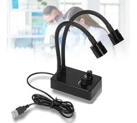 Lab Microscope Illuminator - LED Spot Light with Dual Gooseneck, Stepless Dimmable, Color Temperature 6500K, 360° Angle Adjustment for PCB Repair and Soldering