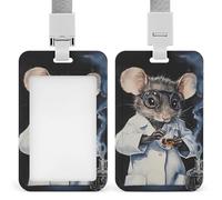Lab Rat Funny ID Badge Holder with Lanyard Name Card Holders for Work Nurse Teacher